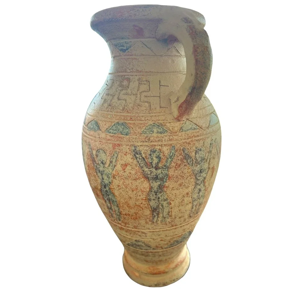 TARA COTTER‎ WEATHERED Dancing Tribe Women Hieroglyphic Vase